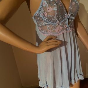 NWOT Blue shortie babydoll nightie.